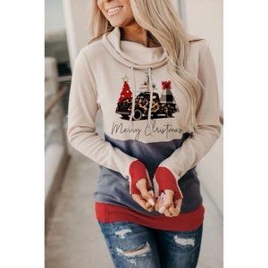 Christmas Tree with Truck Sweatshirt Thumbholes